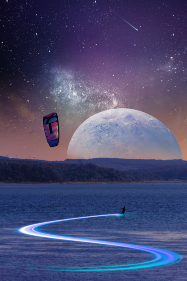 Fotografia zatytułowany „space surfer” autorstwa Luciana Dias, Oryginalna praca, Manipulowana fotografia