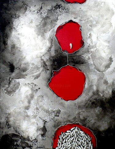 제목이 "I buchi dell'anima"인 미술작품 Luciana Gallo로, 원작, 아크릴 나무 들것 프레임에 장착됨