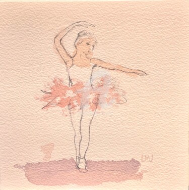 Malarstwo zatytułowany „Petite danseuse en…” autorstwa Luciana La Marca, Oryginalna praca, Akwarela