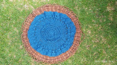 Textile Art titled "Blue Days" by Luciana Porto, Original Artwork, Thread