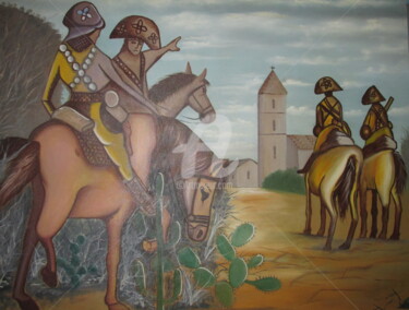Painting titled "lampião" by Luciano Bahia, Original Artwork, Oil