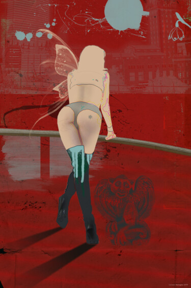 Digital Arts titled "City Fairy" by Luciano Battaglia, Original Artwork, Digital Painting
