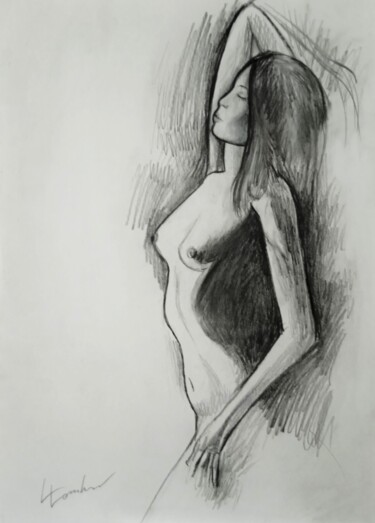 Drawing titled "Despertares" by Luciano Lombardi, Original Artwork, Pencil