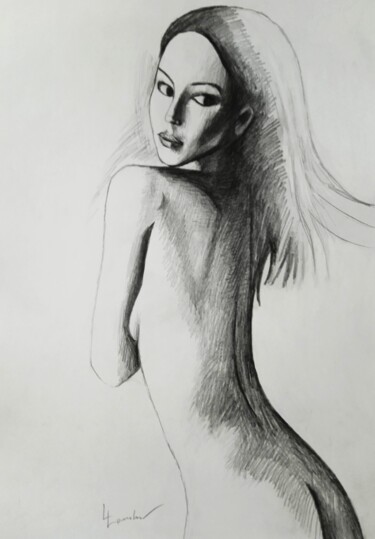 Drawing titled "Eve's eyes" by Luciano Lombardi, Original Artwork, Pencil