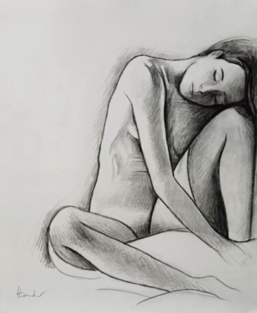 Drawing titled "Tenderness" by Luciano Lombardi, Original Artwork, Pencil