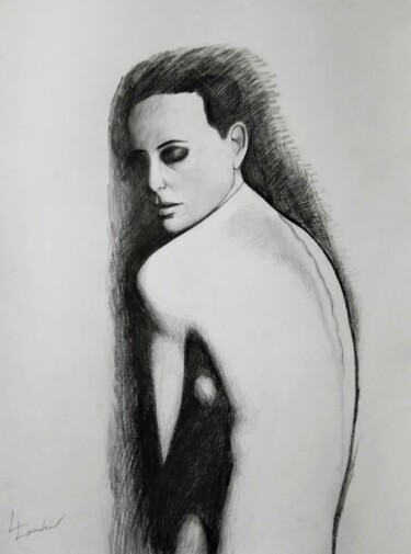 Рисунок под названием "Light of woman" - Luciano Lombardi, Подлинное произведение искусства, Карандаш