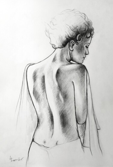 Рисунок под названием "Dreaming Venus" - Luciano Lombardi, Подлинное произведение искусства, Карандаш