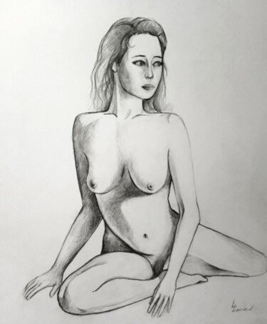 Drawing titled "The Body" by Luciano Lombardi, Original Artwork, Pencil