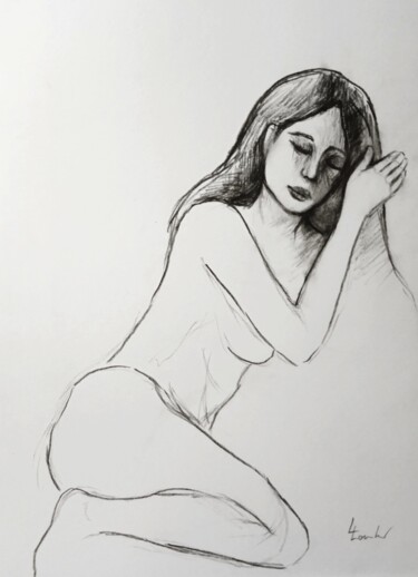 Drawing titled "Sketch nr.1" by Luciano Lombardi, Original Artwork, Charcoal