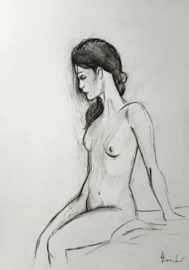 Drawing titled "Sketch nr.11" by Luciano Lombardi, Original Artwork, Charcoal