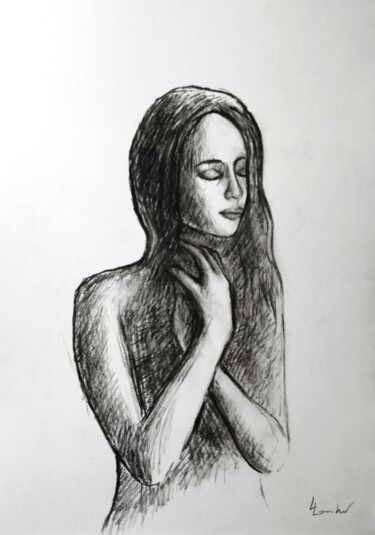 Drawing titled "In my heart" by Luciano Lombardi, Original Artwork, Charcoal