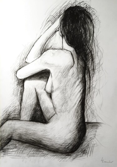 Drawing titled "Otherside" by Luciano Lombardi, Original Artwork, Charcoal