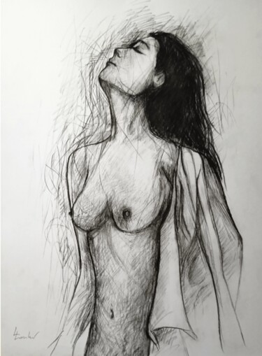 Drawing titled "I wish it would rain" by Luciano Lombardi, Original Artwork, Charcoal