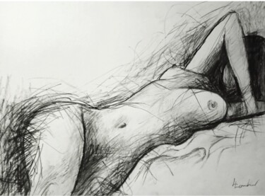 Drawing titled "You can't see me" by Luciano Lombardi, Original Artwork, Charcoal