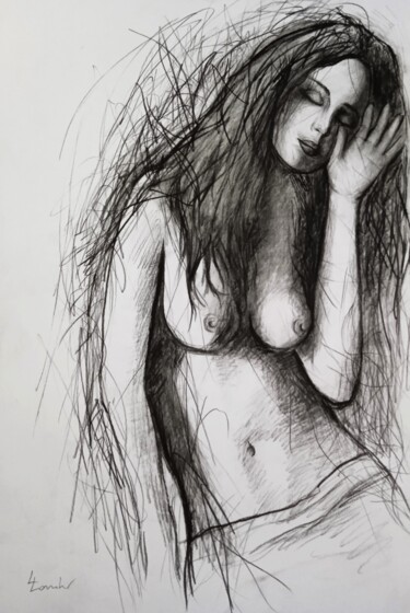 Рисунок под названием "I can feel you" - Luciano Lombardi, Подлинное произведение искусства, Древесный уголь