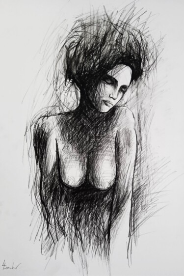 Drawing titled "Andromeda" by Luciano Lombardi, Original Artwork, Charcoal