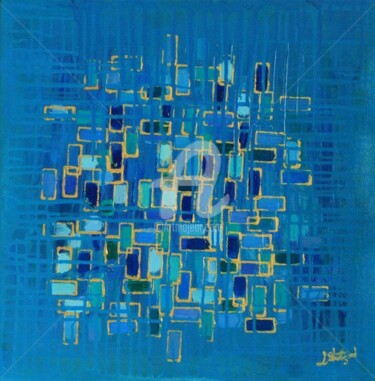 Painting titled "Riflessi nel blu" by Luciano Stuttgard, Original Artwork, Acrylic