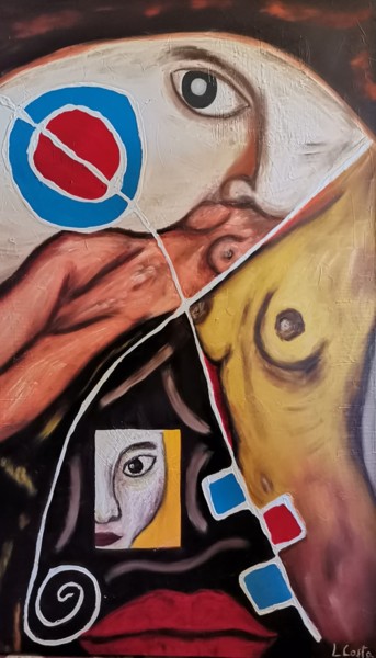 Schilderij getiteld "Sensações  (óleo so…" door Luciano Costa, Origineel Kunstwerk, Olie Gemonteerd op Houten paneel