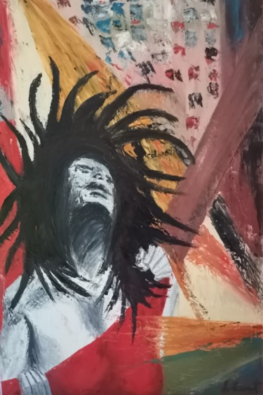 Pittura intitolato "Reggae  (óleo sobre…" da Luciano Costa, Opera d'arte originale, Olio Montato su Pannello di legno