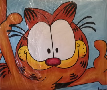 Painting titled "Garfield  (acrílico…" by Luciano Costa, Original Artwork, Acrylic
