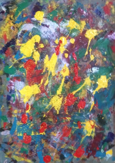 Painting titled "Voo dos Pássaros/Bi…" by Lucia Sapucahy, Original Artwork, Acrylic