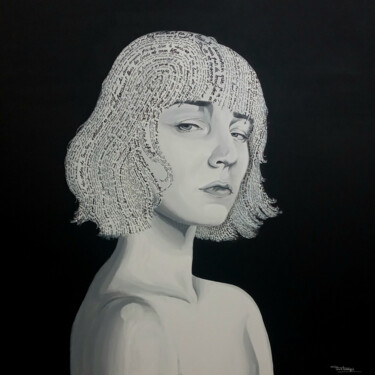 Peinture intitulée "le Déni" par Lucie Bastien, Œuvre d'art originale, Acrylique Monté sur Châssis en bois