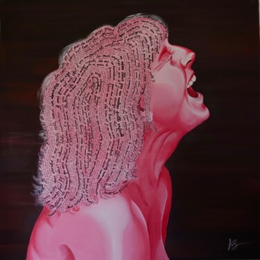 Painting titled "la Colère" by Lucie Bastien, Original Artwork, Acrylic Mounted on Wood Stretcher frame