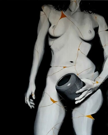 Картина под названием "Kintsugi" - Lucie Bastien, Подлинное произведение искусства, Акрил