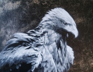 Картина под названием "Eagle Stencil" - Tark, Подлинное произведение искусства, Рисунок распылителем краски