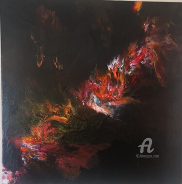 Peinture intitulée "Volcanique instant" par Lucie Brunoni, Œuvre d'art originale, Acrylique