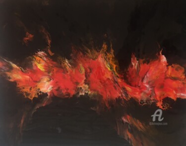 Painting titled "Fire" by Lucie Brunoni, Original Artwork, Acrylic