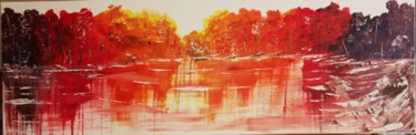 Painting titled "Soir d automne" by Lucie Brunoni, Original Artwork, Acrylic