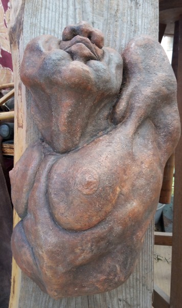 Sculptuur getiteld "Félix" door Lucie Burdy, Origineel Kunstwerk, Klei