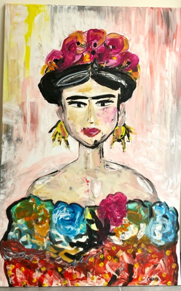 Peinture intitulée "Kahlo" par Galanthis, Œuvre d'art originale, Acrylique