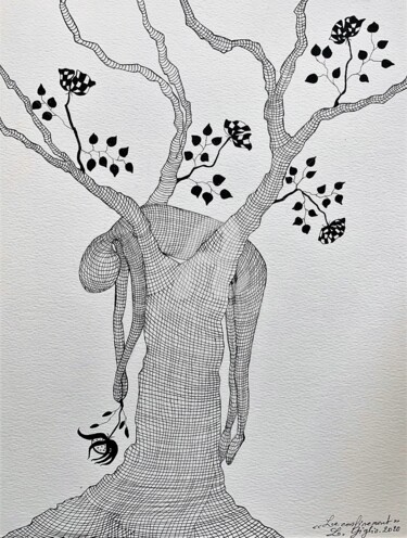 Drawing titled "Arbre mort" by Lucie Giglio, Original Artwork, Ink