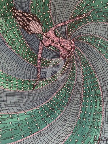 Disegno intitolato "La valse d’antan" da Lucie Giglio, Opera d'arte originale, Acquarello