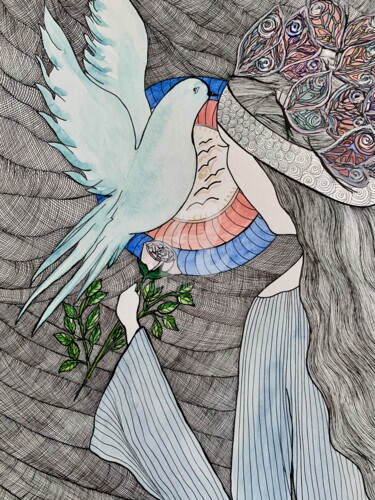 Drawing titled "Remedios" by Lucie Giglio, Original Artwork, Watercolor