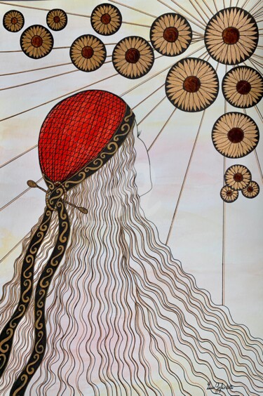 Σχέδιο με τίτλο "Dans l’attente des…" από Lucie Giglio, Αυθεντικά έργα τέχνης, Ακουαρέλα