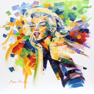 Malarstwo zatytułowany „Remember Marilyn -…” autorstwa Lucie Gonella, Oryginalna praca, Akryl Zamontowany na Drewniana rama…