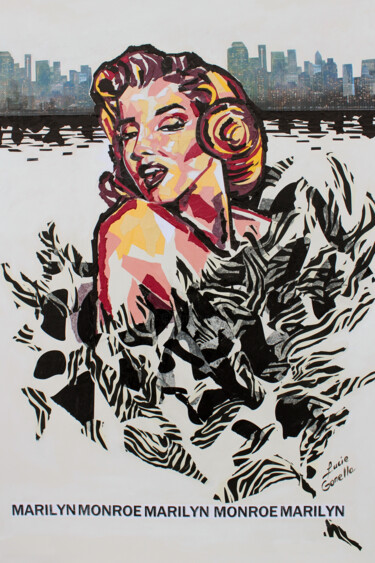 Collages getiteld "Sexy Marilyn - 4510" door Lucie Gonella, Origineel Kunstwerk, Collages