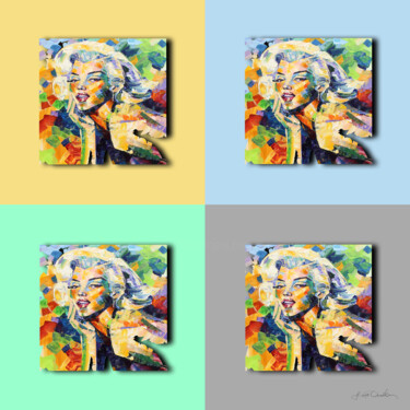 Grafika cyfrowa / sztuka generowana cyfrowo zatytułowany „Marilyn - 9003” autorstwa Lucie Gonella, Oryginalna praca, 2D prac…