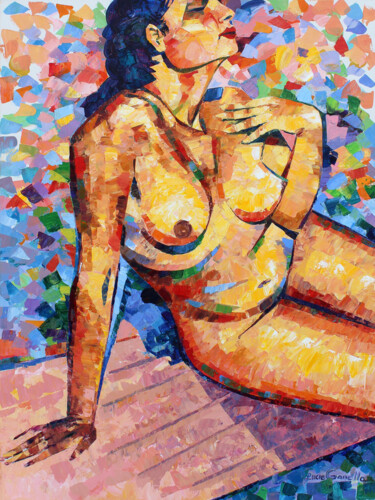 Картина под названием "Muse - 963" - Lucie Gonella, Подлинное произведение искусства, Акрил Установлен на Деревянная рама дл…