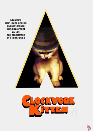 Arte digitale intitolato "Clockwork Kitten" da Lucie-Jade Berthe, Opera d'arte originale, Fotomontaggio