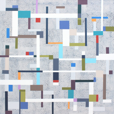 Pintura titulada "Geometry meets Orna…" por Lucie Jirků, Obra de arte original, Acrílico Montado en Bastidor de camilla de m…