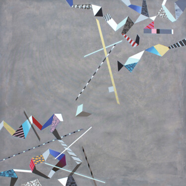 Malarstwo zatytułowany „Diagonal Compositio…” autorstwa Lucie Jirků, Oryginalna praca, Akryl Zamontowany na Drewniana rama n…