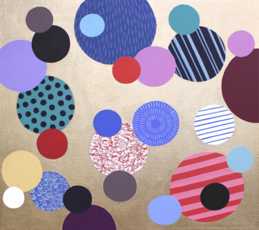 Картина под названием "Only dots 5" - Lucie Jirků, Подлинное произведение искусства, Акрил Установлен на Деревянная рама для…