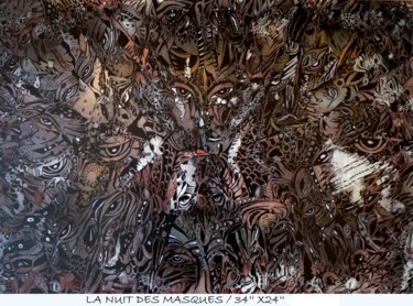 Peinture intitulée "NUIT DES MASQUES" par Scampolo, Œuvre d'art originale