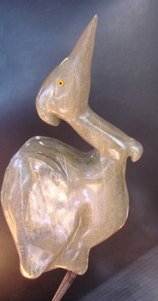 Sculpture intitulée "Héron" par Lucie Nadeau, Œuvre d'art originale, Pierre