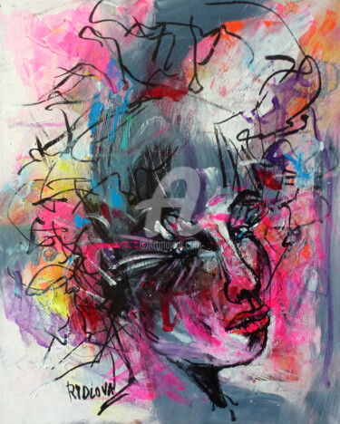 Картина под названием "Instant présent" - Lucie Rydlova, Подлинное произведение искусства, Акрил Установлен на Деревянная ра…
