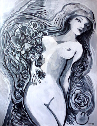 Картина под названием "Peinture Aphrodite" - Lucie Rydlova, Подлинное произведение искусства, Акрил